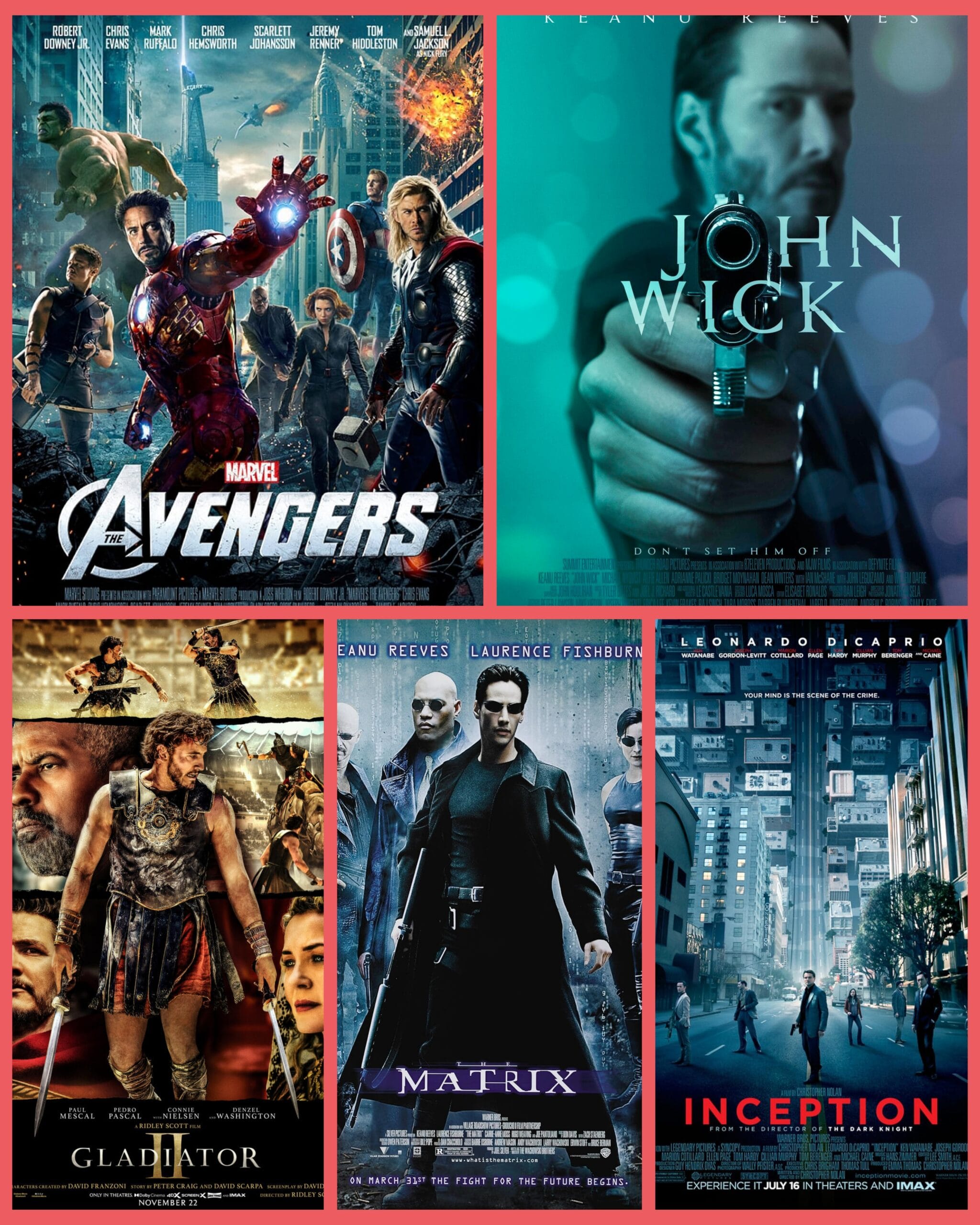 Hollywood action movies, বিশ্বের সেরা ১০০ মুভি: হ্যাপি নিউ ইয়ার স্পেশাল, avengers, john wick, matrix, Gladiator, inception 