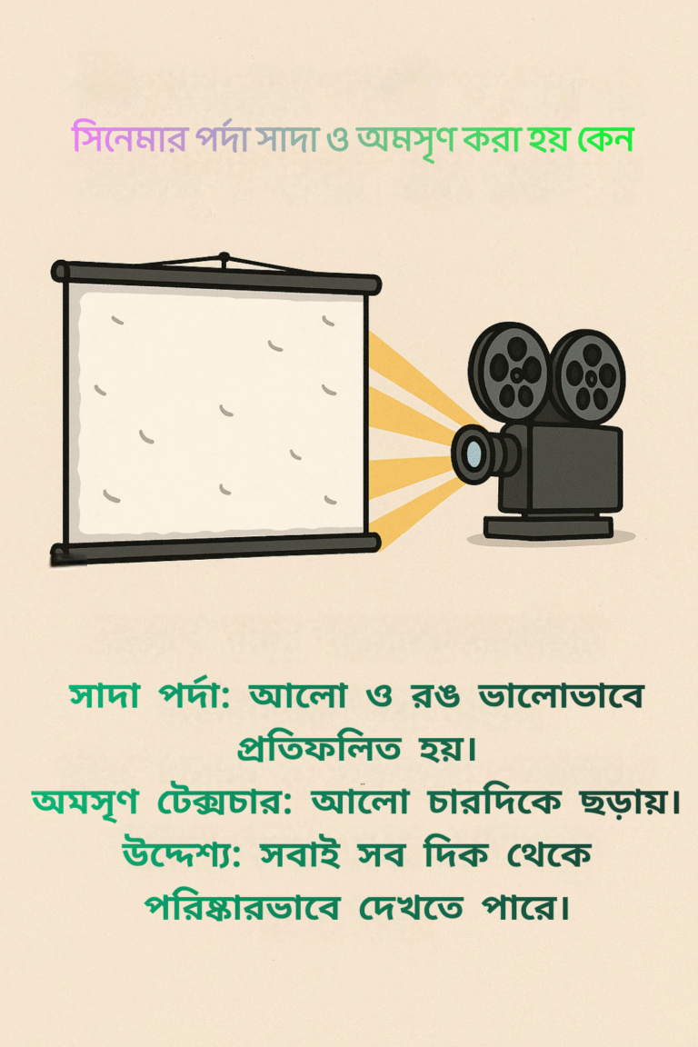 সিনেমার পর্দা সাদা ও অমসৃণ করা হয় কেন